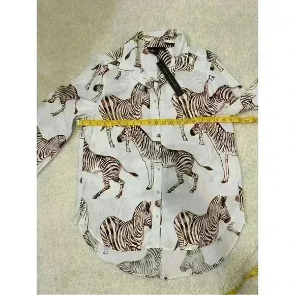 NWT JANE+DELANCEY  Zebra Print Shirt Size M - Picture 6 of 11
